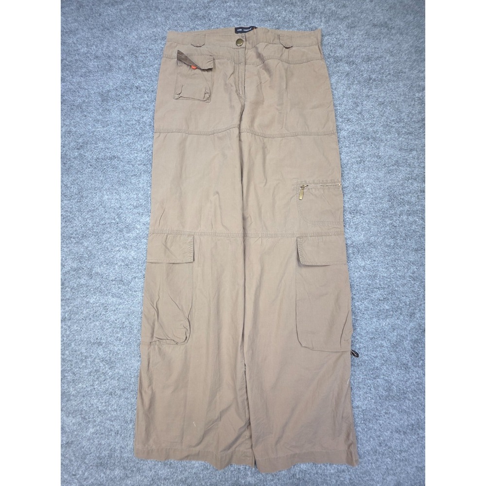 Cop Copine Baggy Cargo Pants Women's 40 (8-10) Brown Beige Parachute Wide Leg